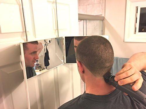 Portable Tri-Fold Mirror Home/Travel (White) 3 Way Mirror Hair, Makeup Mirror, Back of Head, Coloring, Styling, Cutting, Gifts for Men/Women