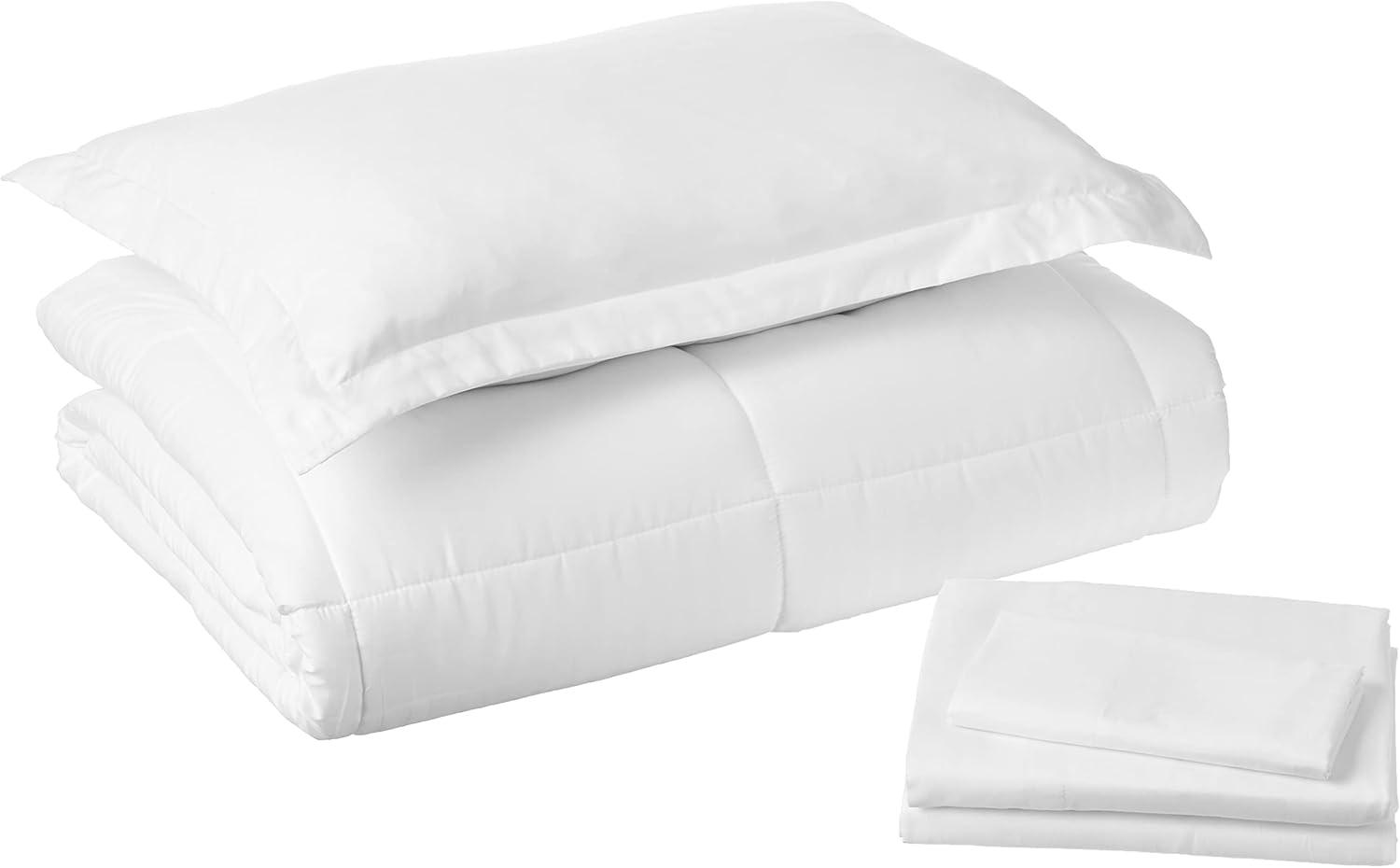 Twin White Down Alternative Microfiber Bed in a Bag Set