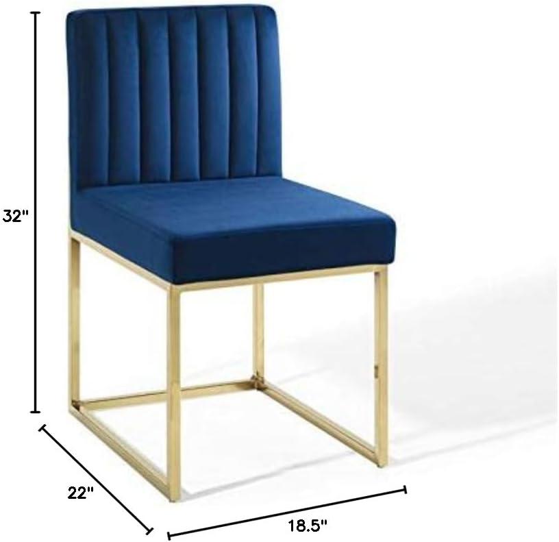 Modway Carriage Channel Tufted Sled Base Performance Velvet Dining Chair