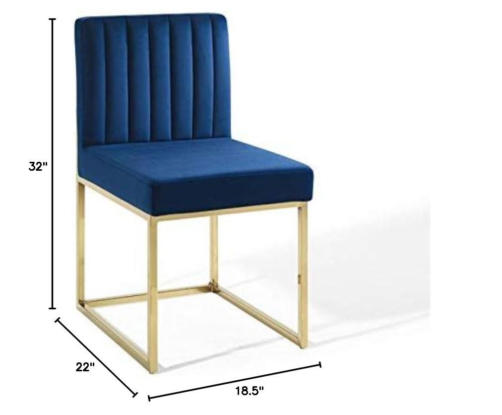 Modway Carriage Channel Tufted Sled Base Performance Velvet Dining Chair