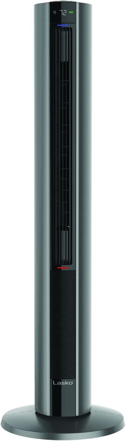 Lasko 42" 1500W All Season Tower Fan and Space Heater with Timer and Remote, Gray, FH515, New