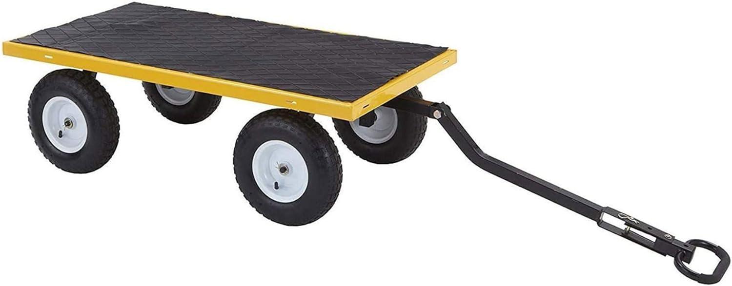 Gorilla Carts 7 Cu Ft Heavy Duty Steel Utility Cart, with Steel Mesh Bed and 1200 Pound Hauling Capacity, for Outdoor, Yard and Camping, Yellow