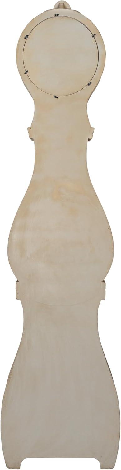 Distressed Gray Wood Grandfather Style Wall Clock