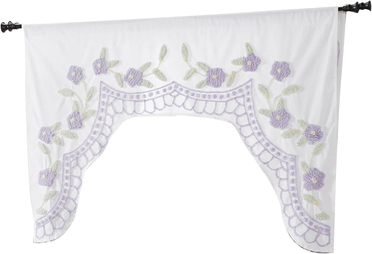 Bloomfield Lavender Floral Chenille Cotton Valance 60 x 40