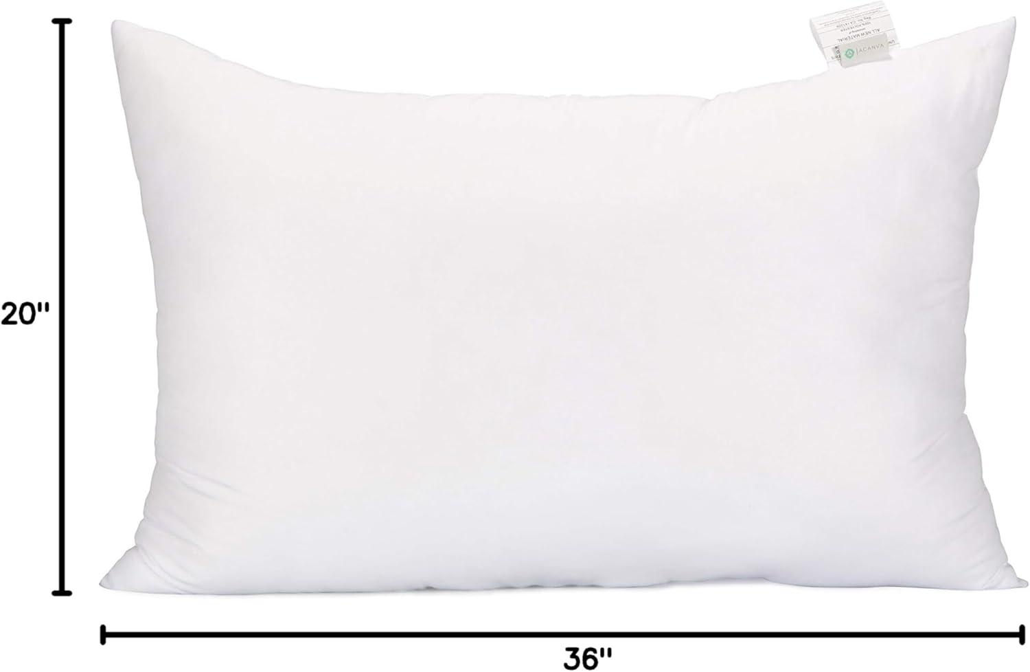 Acanva Bed Sleeping Extra-Soft Sham Pillow Insert, King 20x36, White, BP-ACA20x36