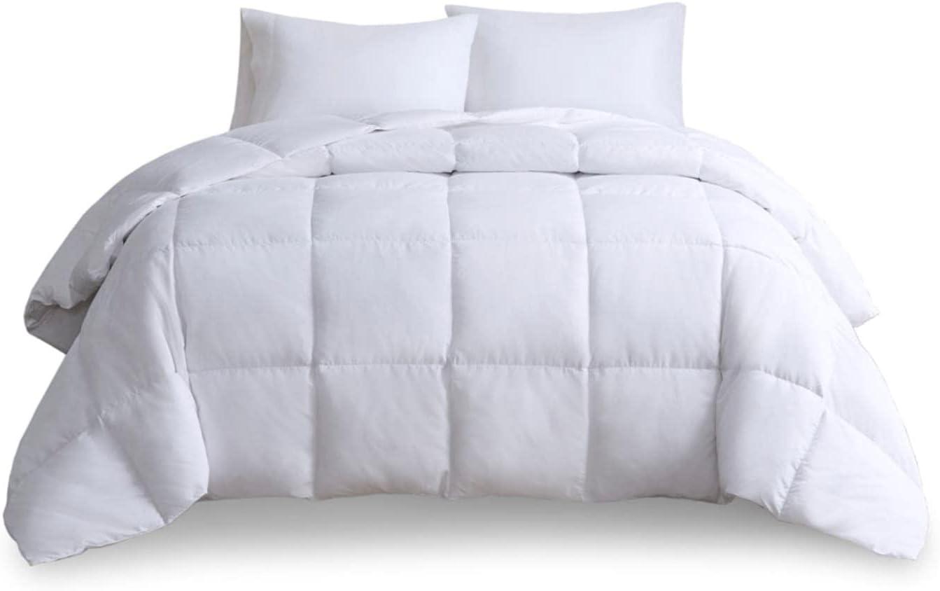 White Twin Heavyweight Goose Feather Down Comforter