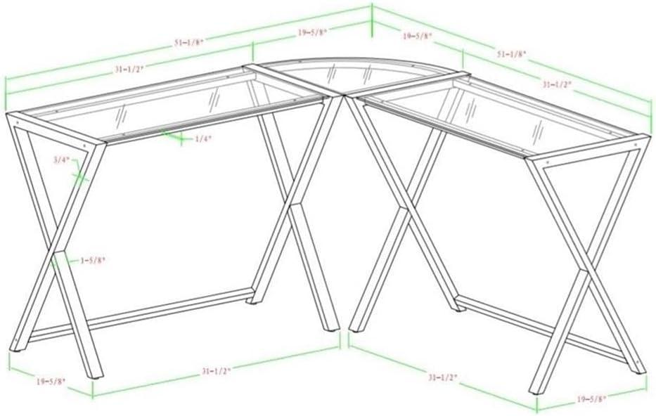 Walker Edison 51" L-Shaped Computer Desk with X-Base in White