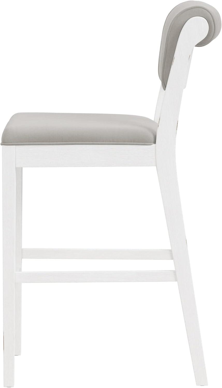 Clarion Wood and Upholstered Panel Back Counter Height Stool Sea White - Hillsdale Furniture