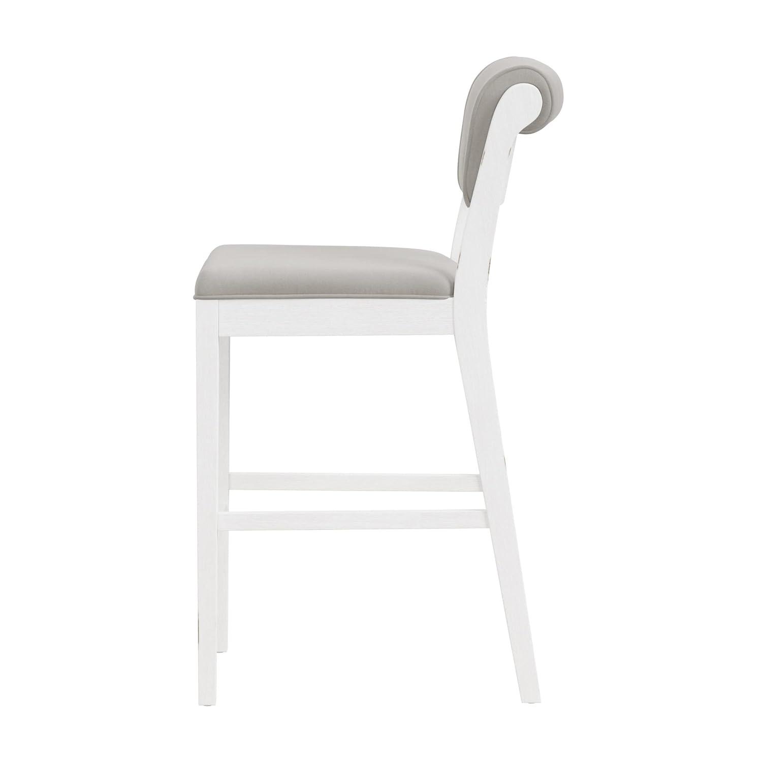 Clarion Wood and Upholstered Panel Back Counter Height Stool Sea White - Hillsdale Furniture