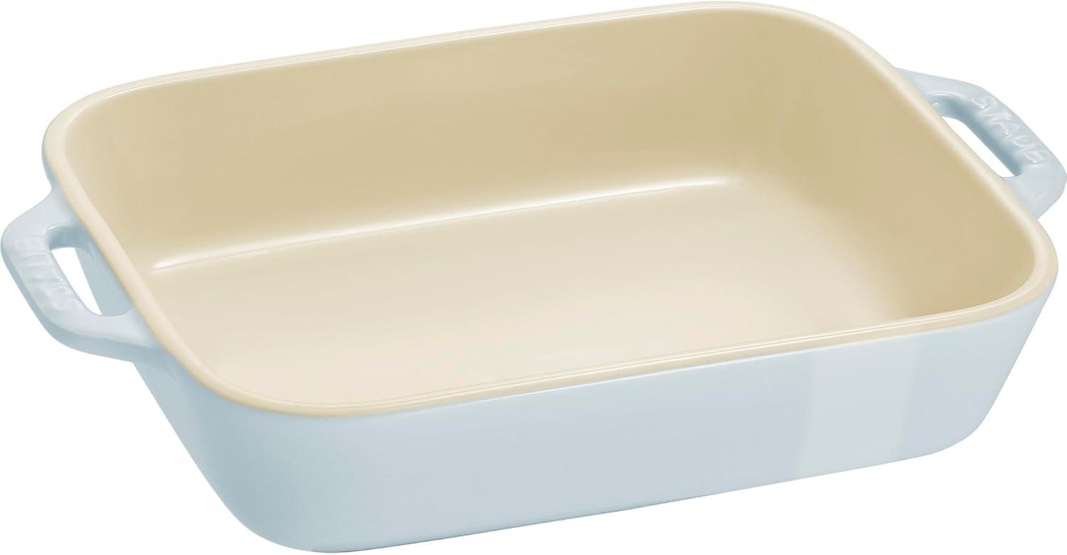 Staub Macaron Pastel Blue Rectangular Bakers, Set of 2