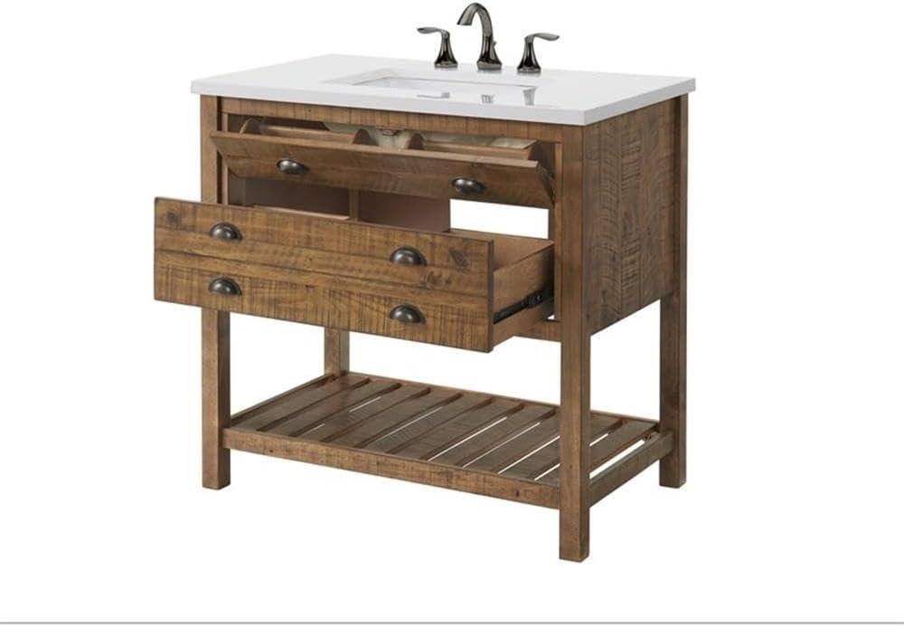 Martin Svensson Home Monterey 37" Wood Single Bathroom Vanity Natural Brown