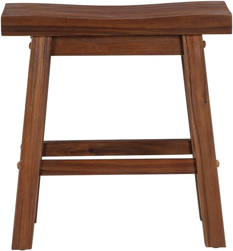 Set of 2 18&#34; Sonoma Saddle Stools Wire Brushed Finish Chestnut - Boraam