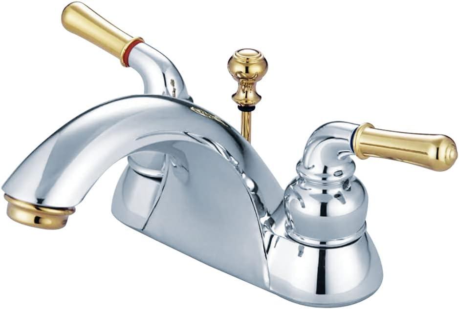 Kingston Brass Naples Two-Handle 3-Hole Deck Mount 4" Centerset Bathroom Faucet