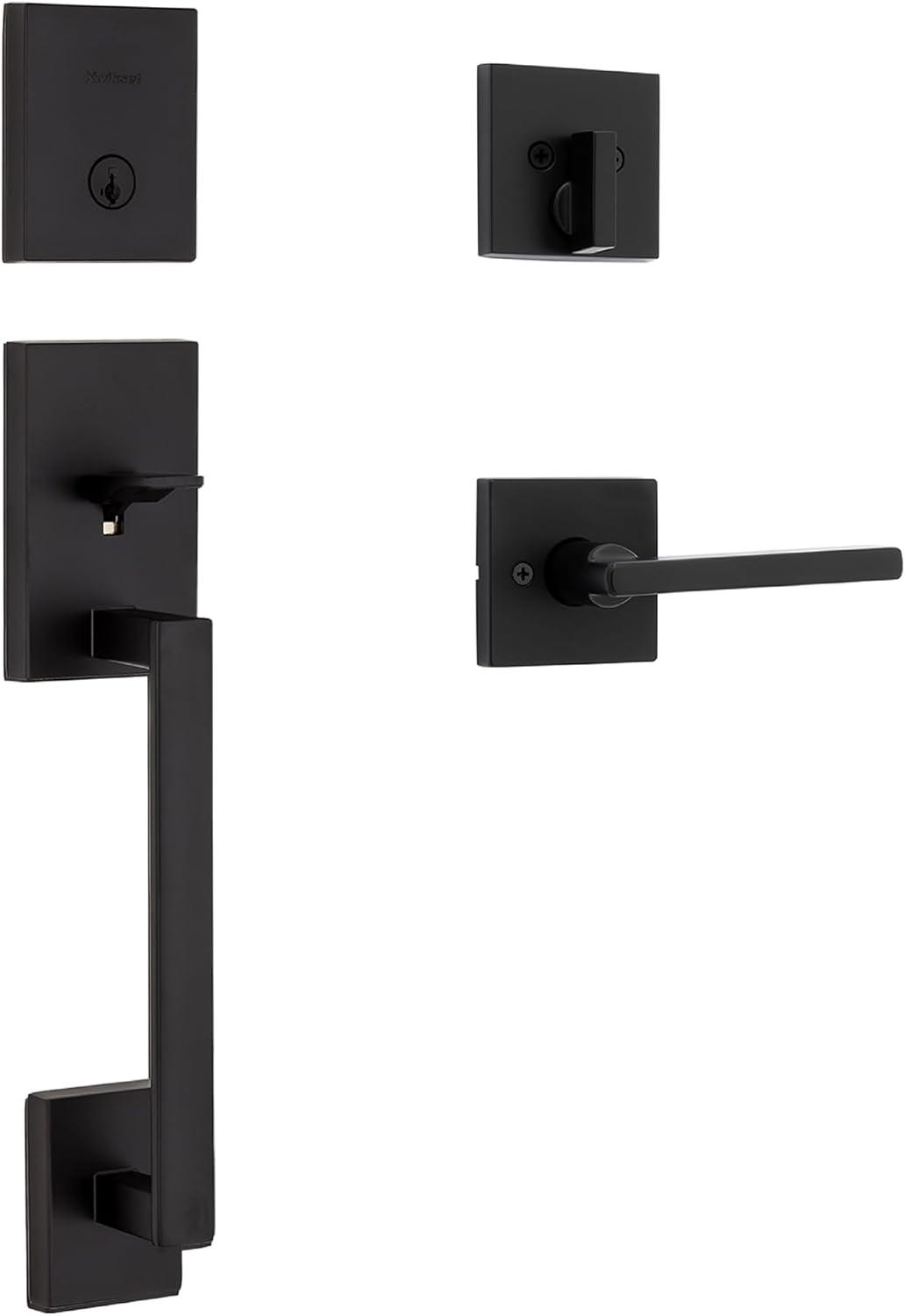 Matte Black Right Handed Entry Handleset with Deadbolt