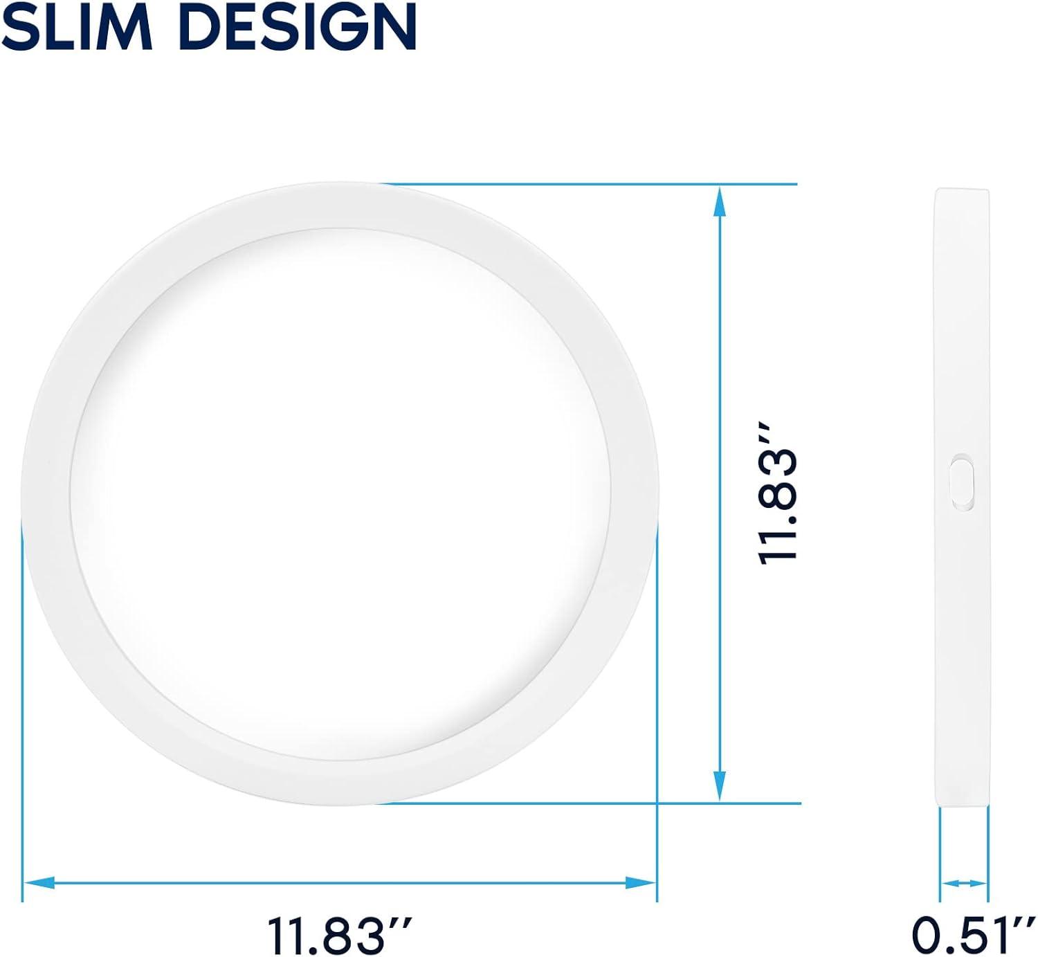 Luxrite 12 Inch Round LED Flush Mount, 22W, 5CCT, 1600 Lumens, IP54 Wet Rated, Dimmable, ETL Listed