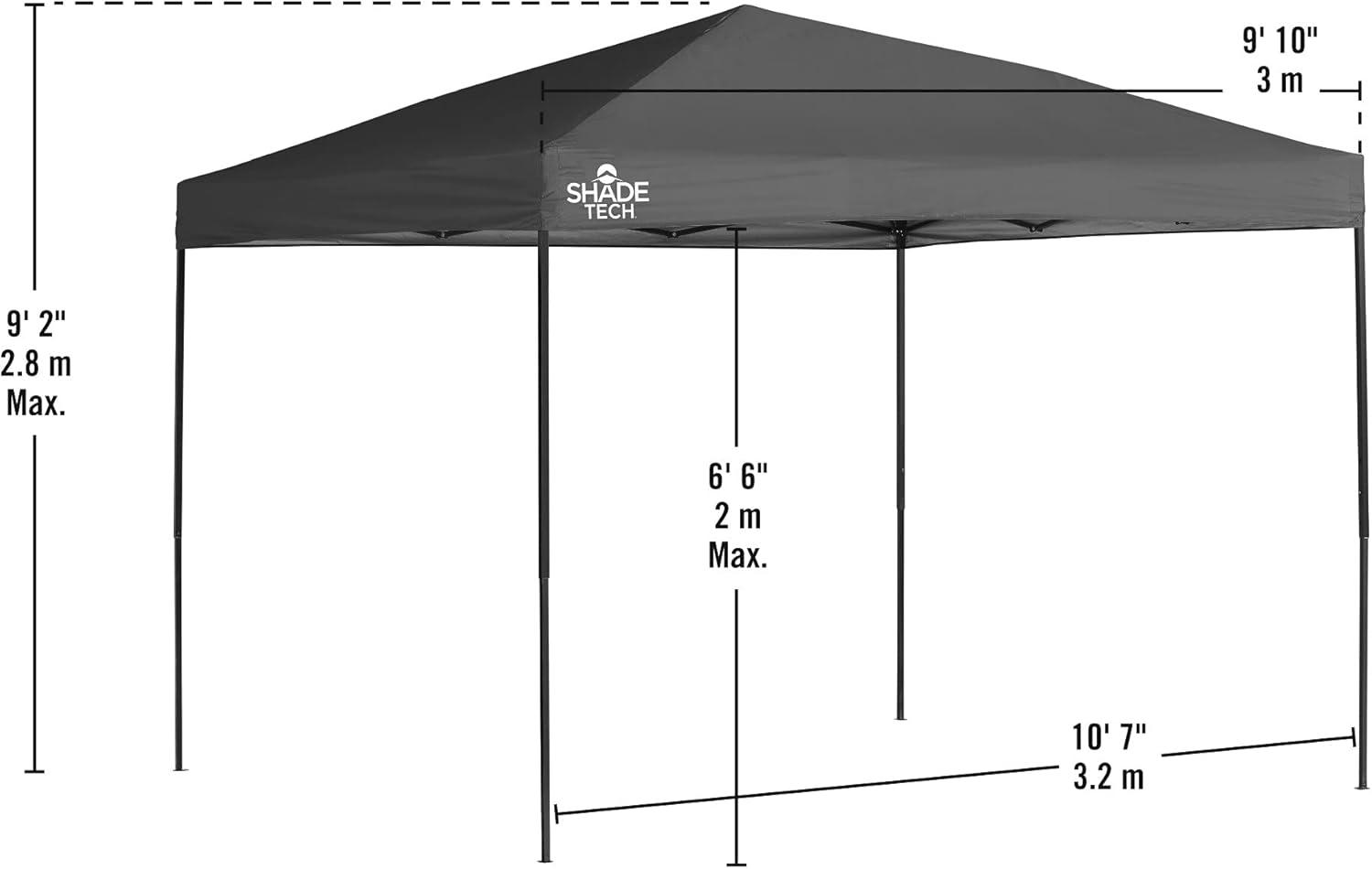 QuikShade Shade Tech Shade 10' x 10' Shade Tech 100 Square Feet of Shade Straight Leg Base Outdoor Pop-up Canopy
