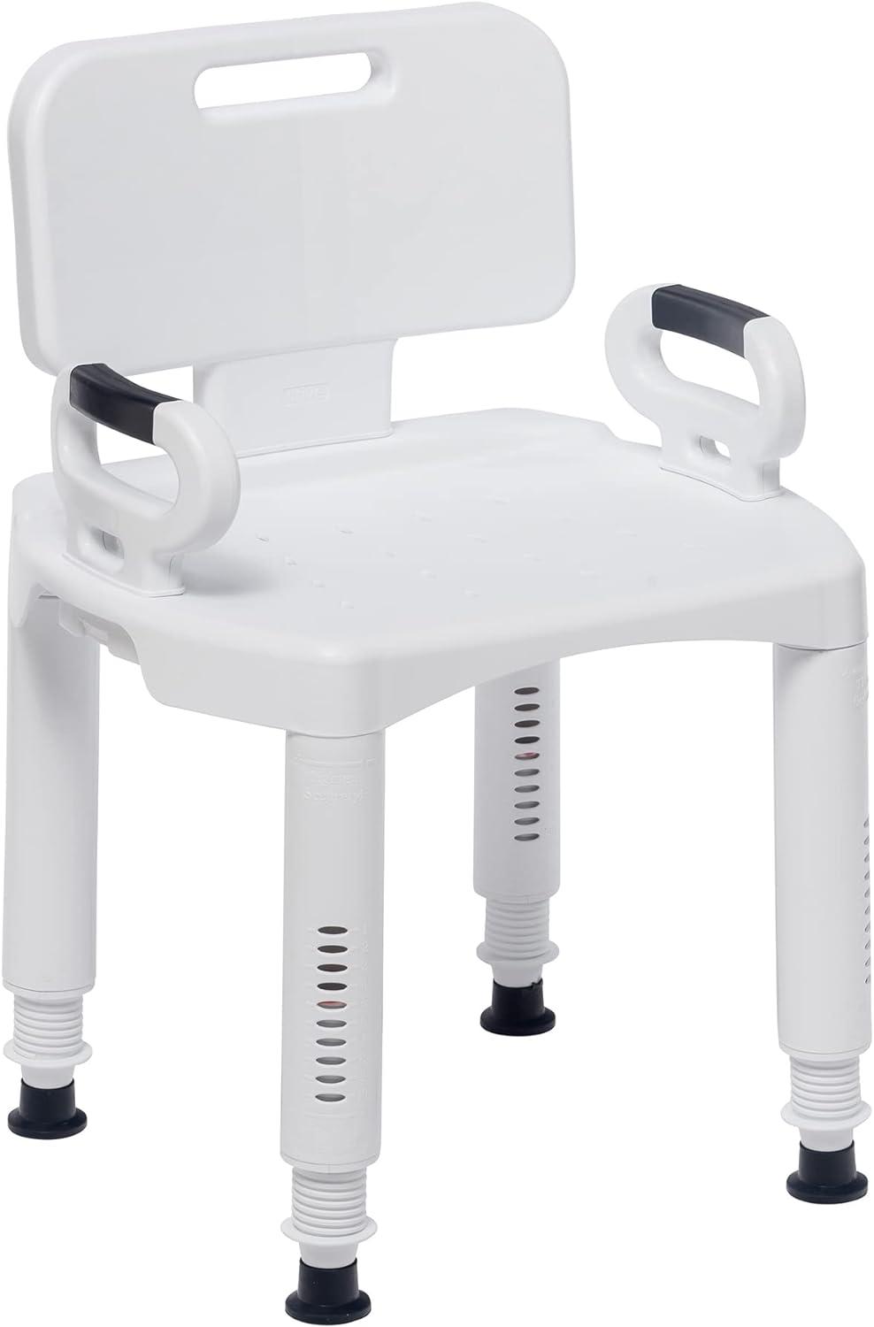 Drive Medical RTL12505 Premium Series Shower Chair with Back and Arms