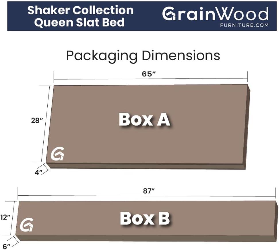 Shaker Solid Wood Slat Bed
