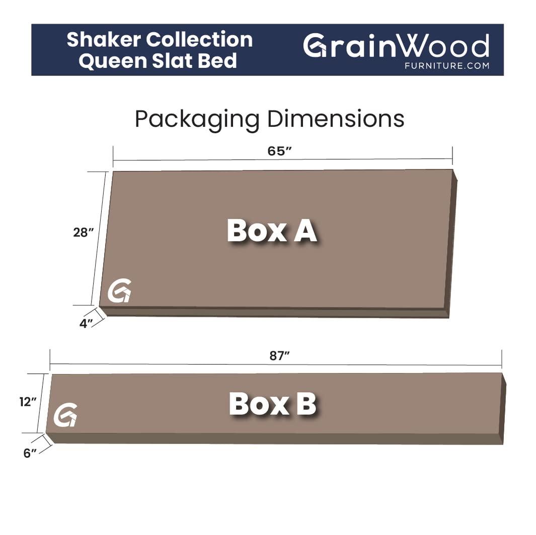 Shaker Solid Wood Slat Bed