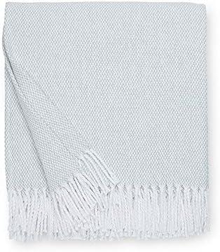 Rustic Gray Cotton Throw with Fringe Detail