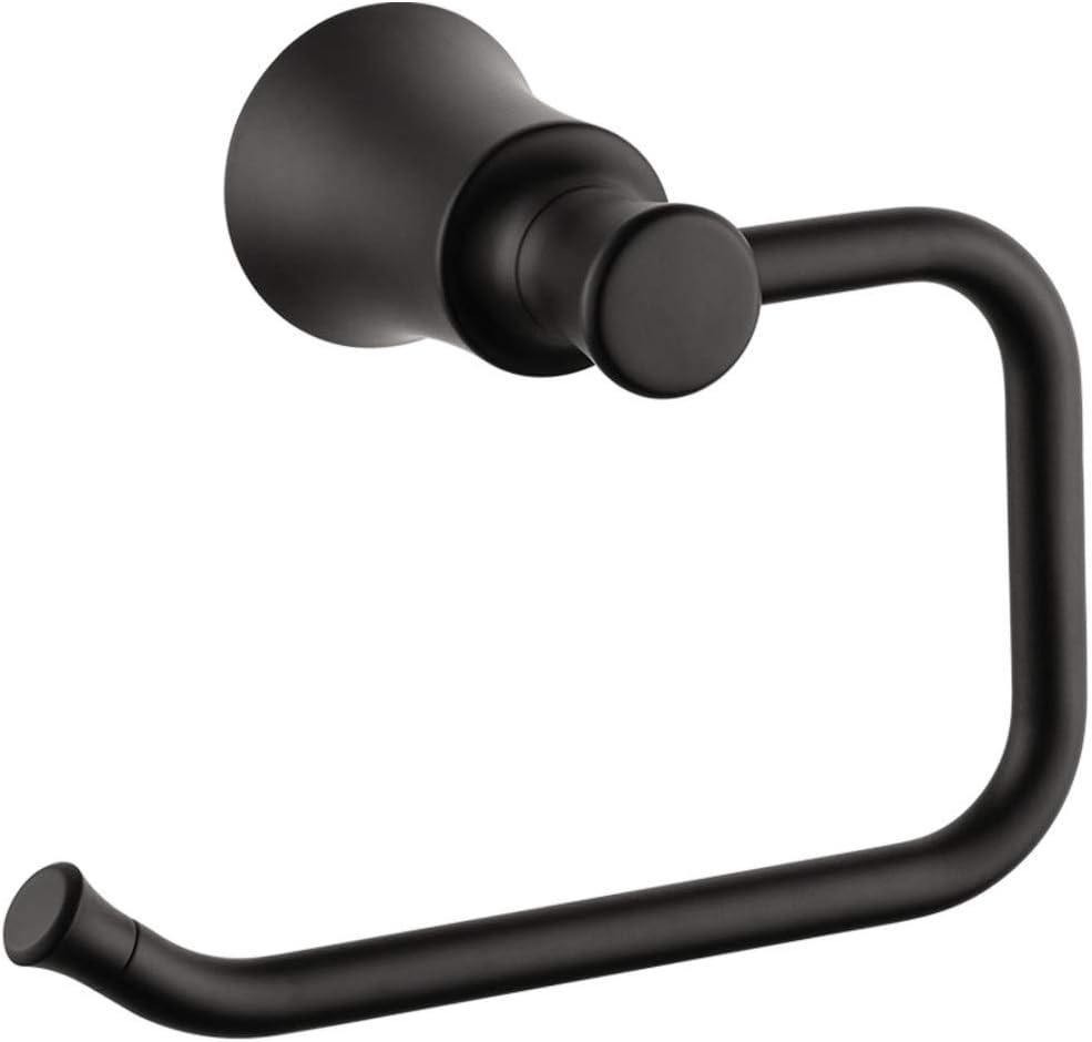 Joleena Matte Black Sleek Wall Mount Toilet Paper Holder