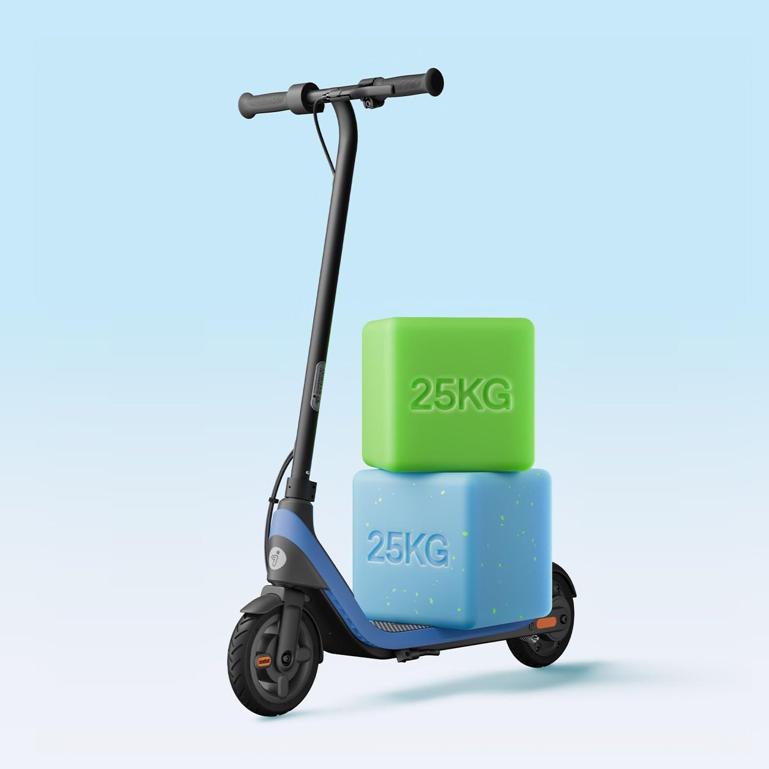 Segway Ninebot Electric Kick Scooter C2 Lite, Max Speed 9.9 mph, 70 minutes, Kids, Blue