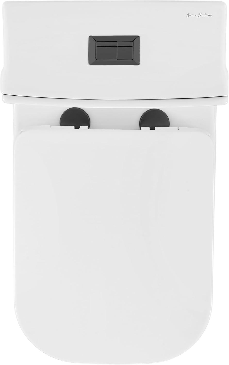 Concorde One Piece Square Toilet Dual Flush, Black Hardware 1.1/1.6 gpf