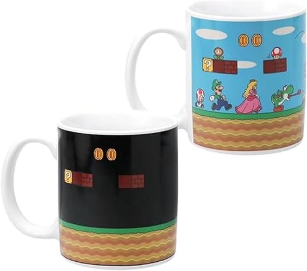 Paladone Super Mario Level Heat Changing Coffee Mug - Licensed Nintendo Merchandise - Gift for Gamers, Nerds, Nintendo Mario Fans, Men, and Retro Game Enthusiasts - 10 Ounces