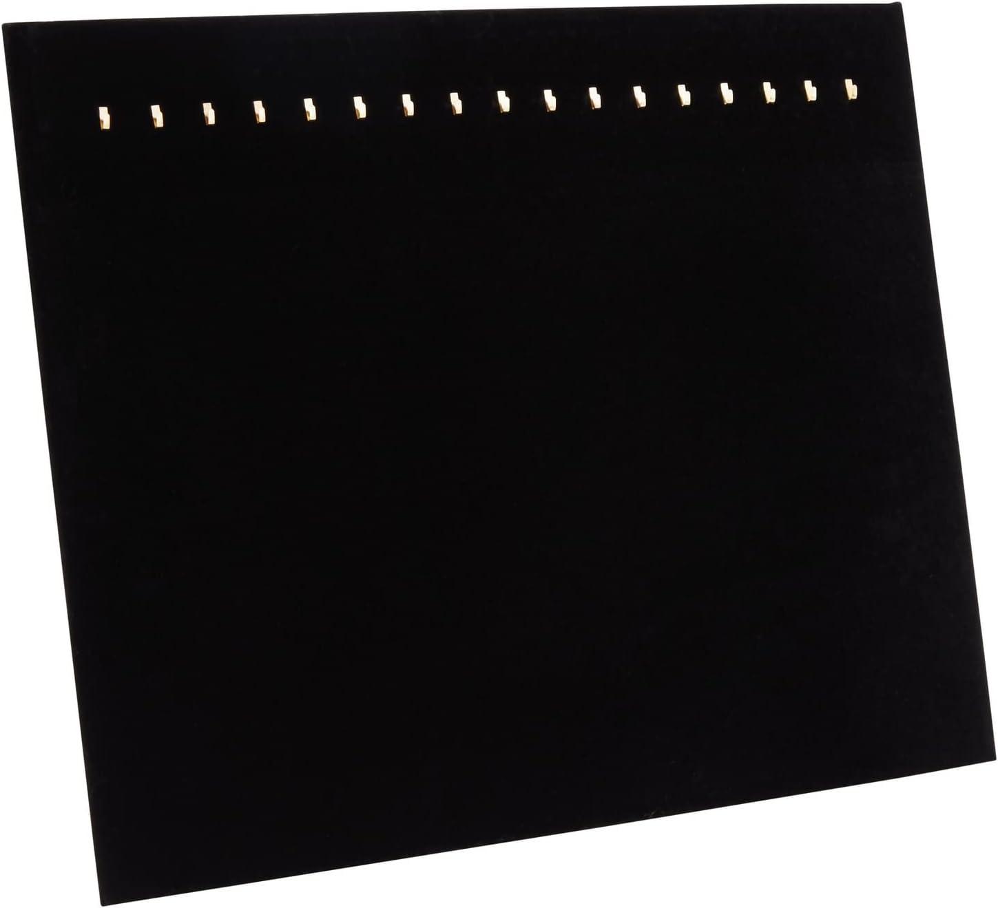 Genie Crafts Genie Crafts 2-Pack Jewelry Display for Selling - Velvet Necklace Holder Stand, Organizer for Retail (17 Hooks, Black)