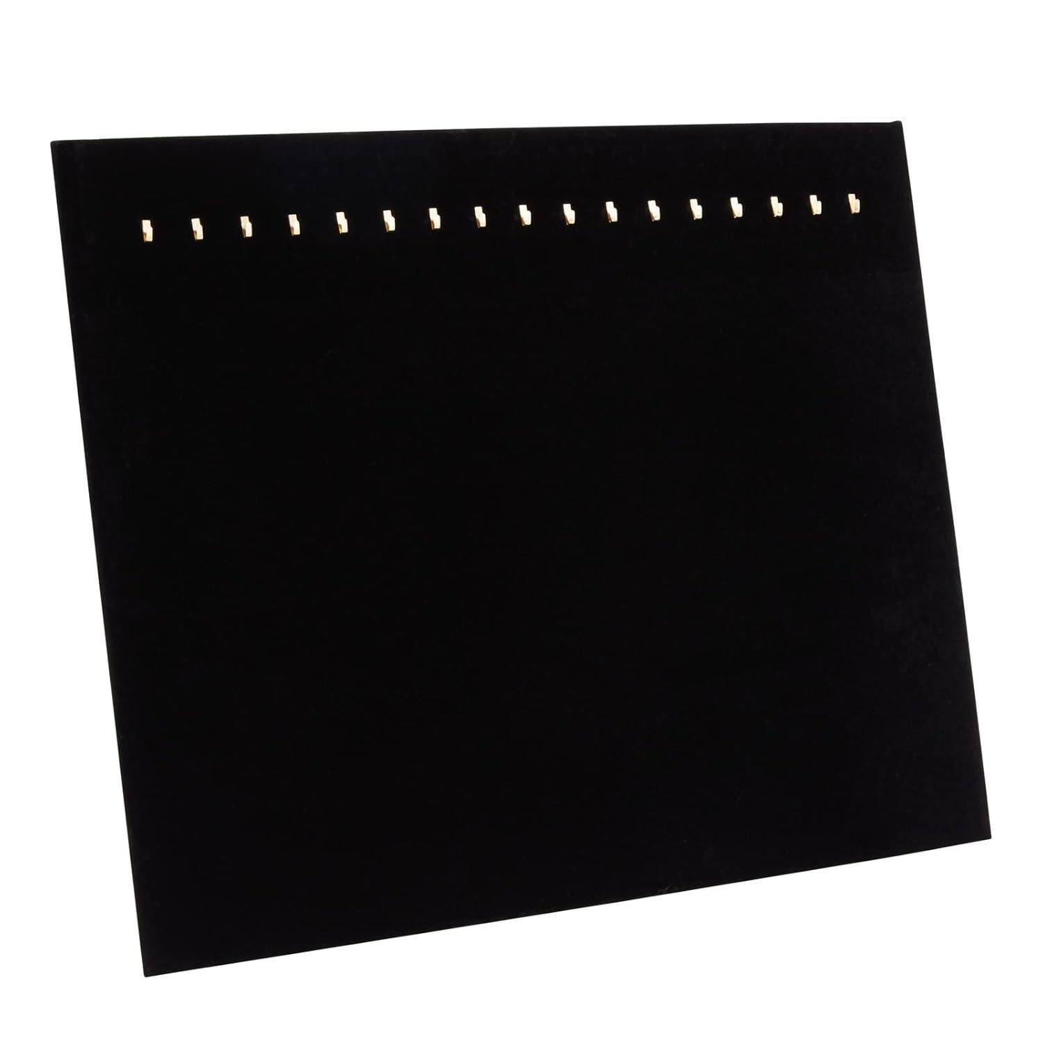 Genie Crafts Genie Crafts 2-Pack Jewelry Display for Selling - Velvet Necklace Holder Stand, Organizer for Retail (17 Hooks, Black)