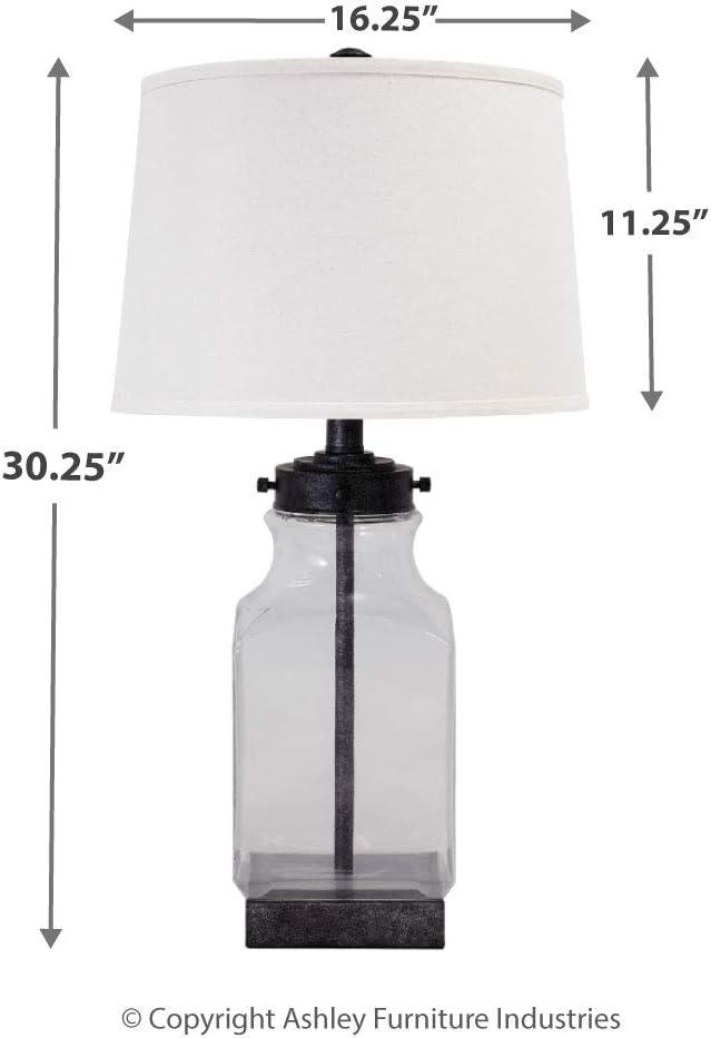 Signature Design by Ashley Casual Sharolyn Table Lamp  Transparent/Silver Finish