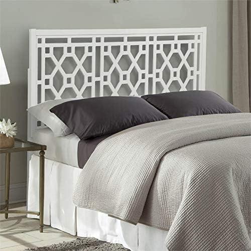 Comfort Pointe Full/Queen Thomas Headboard White: Chippendale Style, Poplar Wood, Painted Finish, Adjustable Height