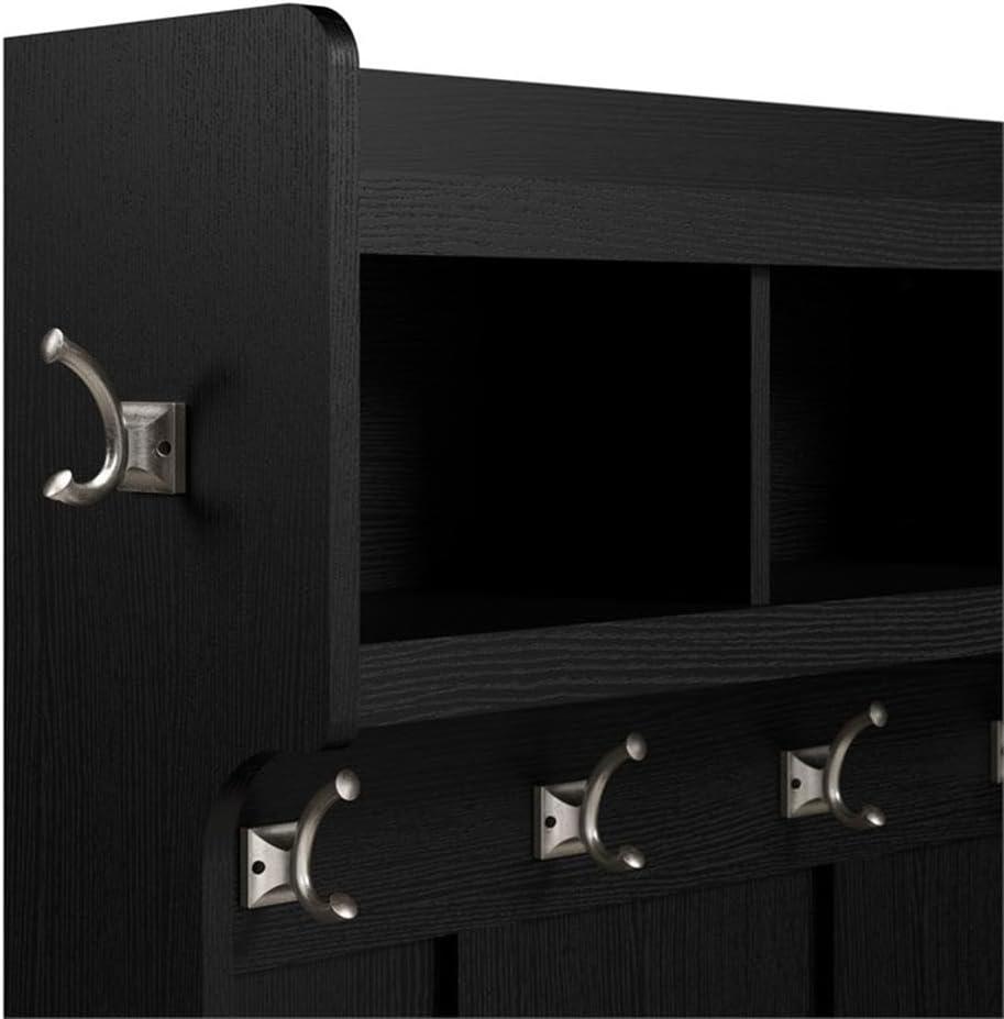 Woodland 40W Hall Tree and Shoe Bench w/ Doors in White Maple - Engineered Wood