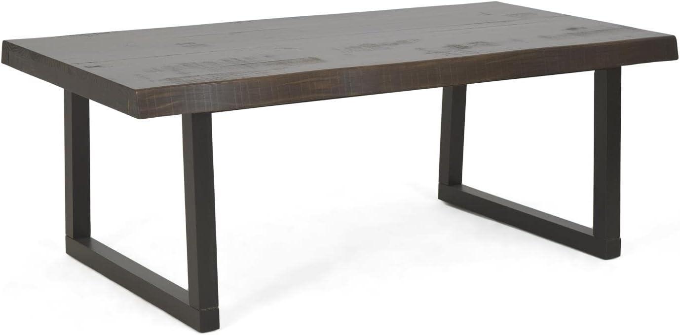 Jennings Live Edge Cocktail Table Cherry/Black - Steve Silver Co.: Pine Veneer, Metal Glides, CSA Certified