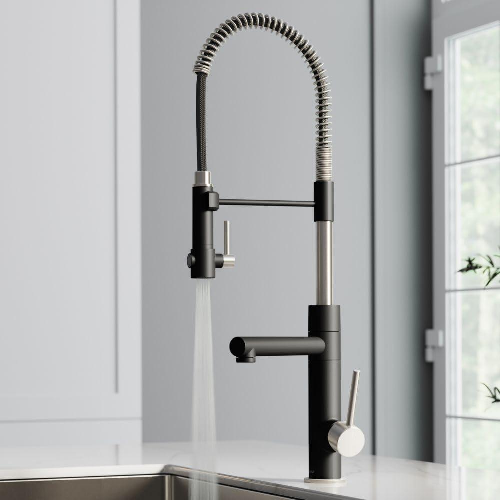 KRAUS Artec Pro 2-Function Commercial Style Pre-Rinse Kitchen Faucet with Pull-Down Spring Spout and Pot Filler