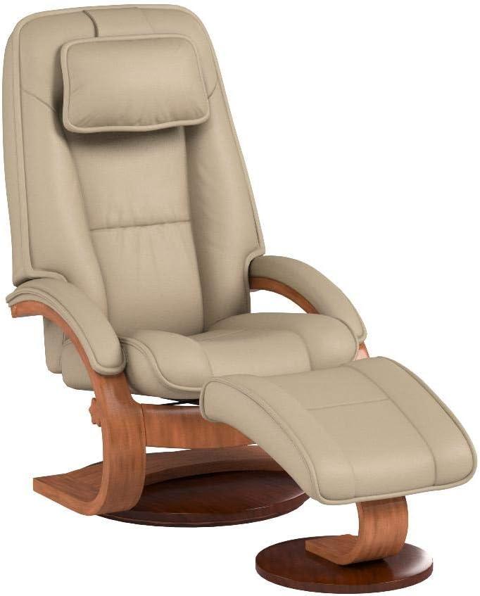 Relax-R™ Brampton Recliner and Ottoman in Cobblestone Top Grain Leather