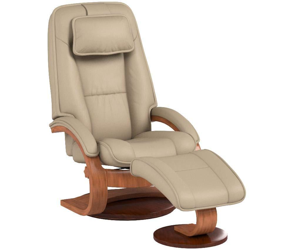 Relax-R™ Brampton Recliner and Ottoman in Cobblestone Top Grain Leather