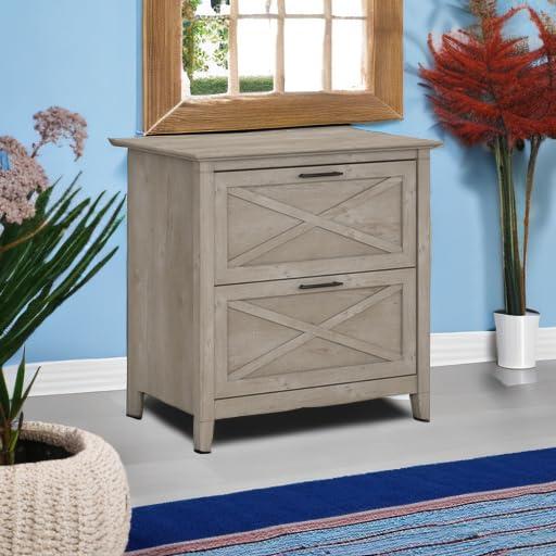 Rosalind Wheeler 2 Drawer Lateral File Cabinet In Washed Gray | Document Storage For Home Office | Accent Chest With Drawers | Wayfair