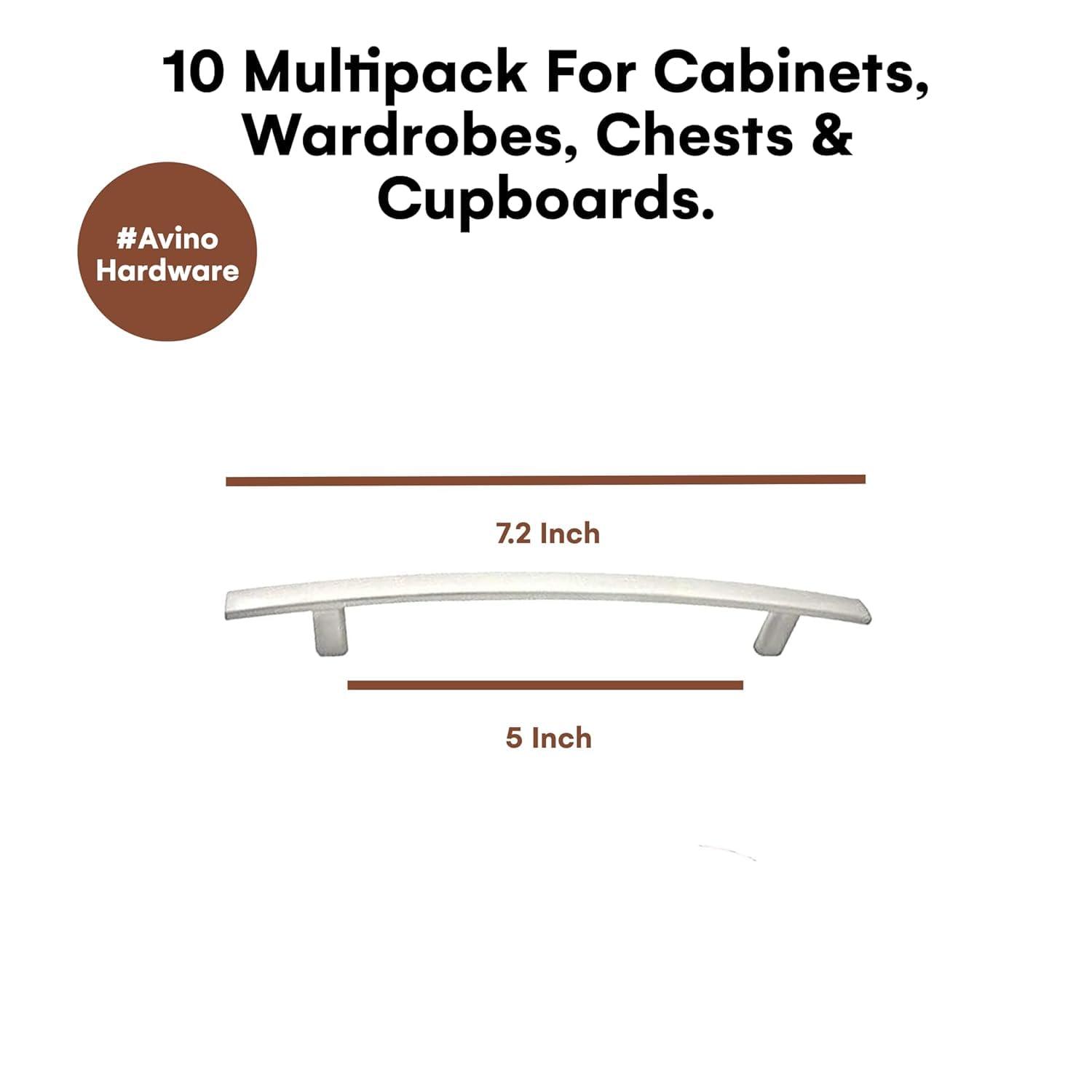 Aviano Hardware Modern Curved Subtle Arch Handle Pull- 10 Pack, Brown