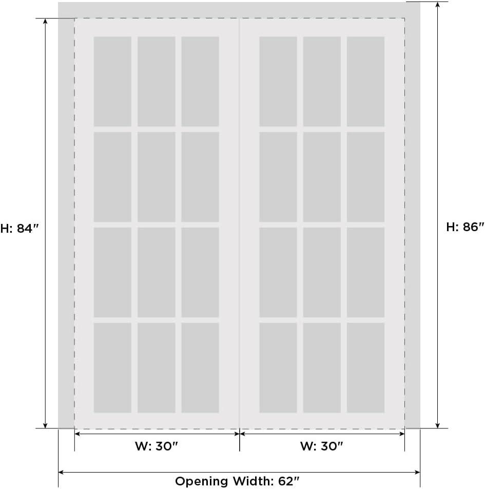 SARTODOORS Lucia Clear Glass Wood French White Doors