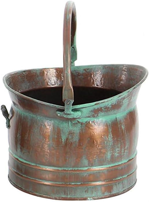 Green Tinged Metal Bucket Planter With Handles, Set of 3