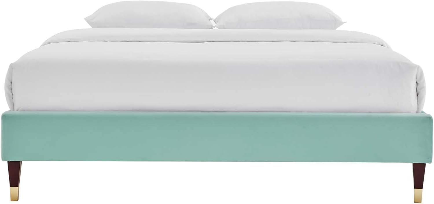 Modway Harlow Full Performance Velvet Platform Bed Frame in Dusty Rose