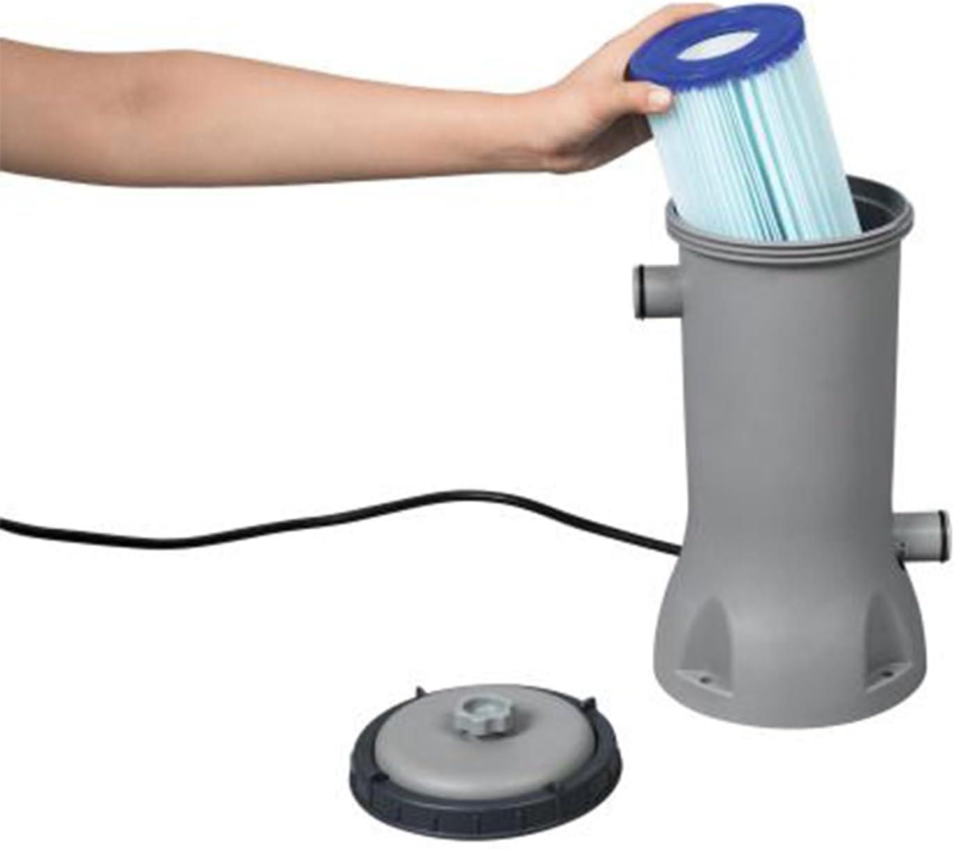 Bestway Flowclear 530 Gallons Per Hour 120 Volt Above Ground Swimming Pool Water Filter Pump Cartridge with Automatic Shut Off Timer