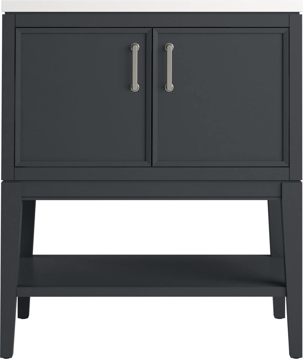 Winnow 30" Freestanding Single Bathroom Vanity Cabinet with Sink and Quartz Top