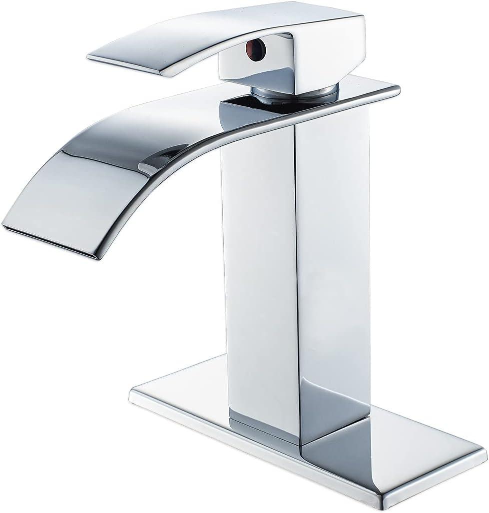 Chrome Modern Waterfall Single Handle Bathroom Faucet