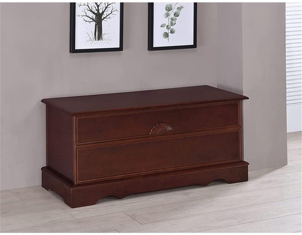 Bowery Hill Rectangular Traditional Wood Cedar Chest in Brown