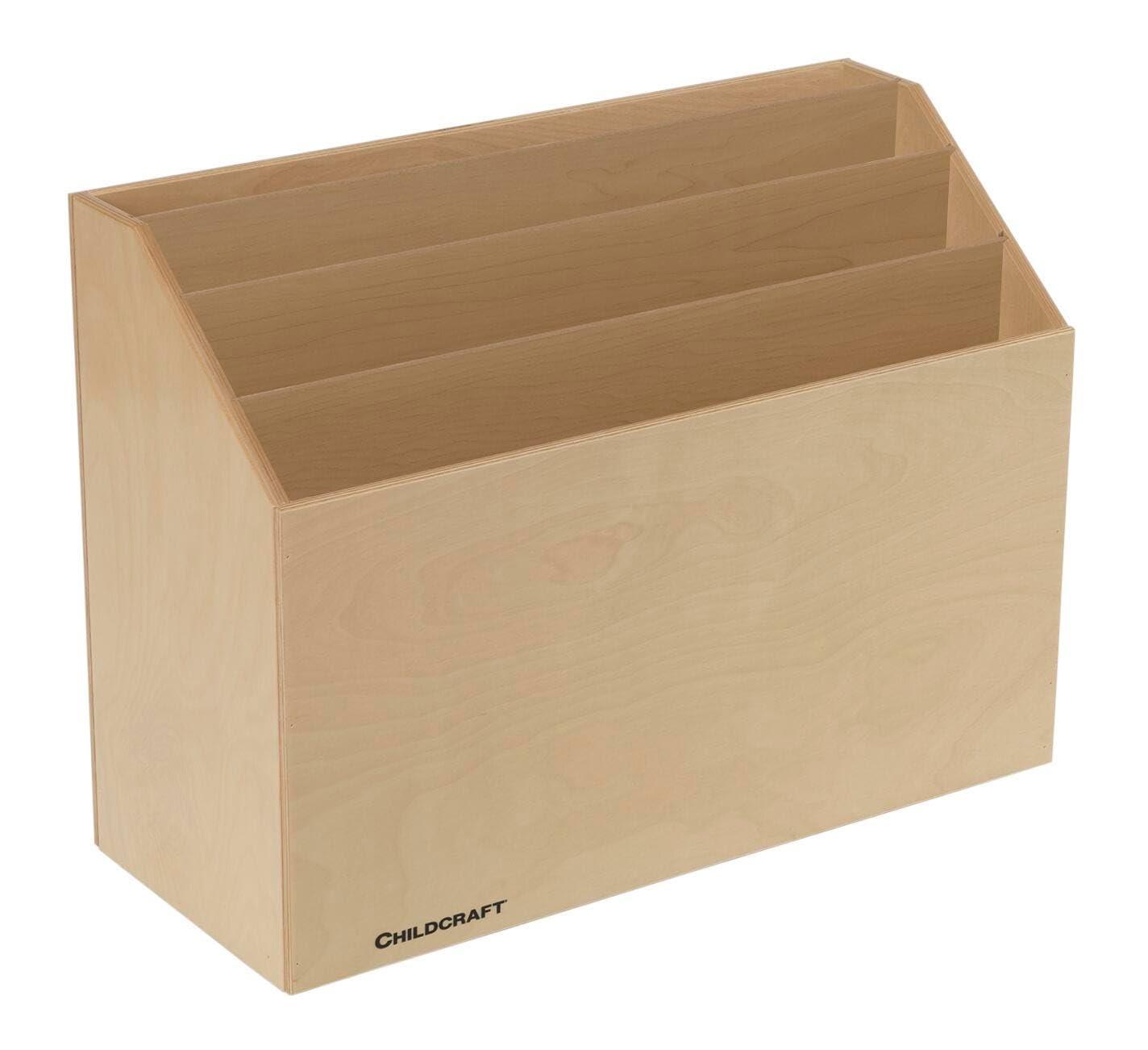 Birch Veneer Mobile Big Book Storage with 4 Compartments