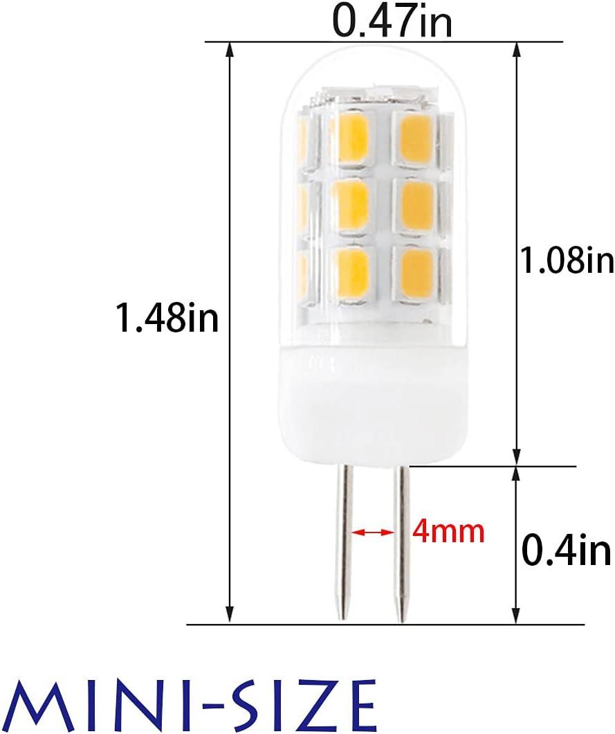 Warm White Dimmable G4 Bi-Pin LED Bulbs, 5-Pack