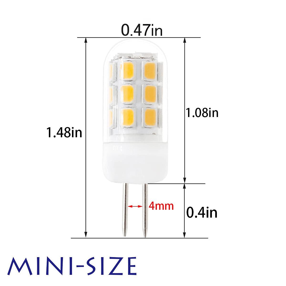G4 LED Bulb 120V Bi-Pin Base, 3W Soft Warm White 3000K, Replaces 30W-35W Halogen for Under Cabinet, Ceiling, Wall, and Puck Lights