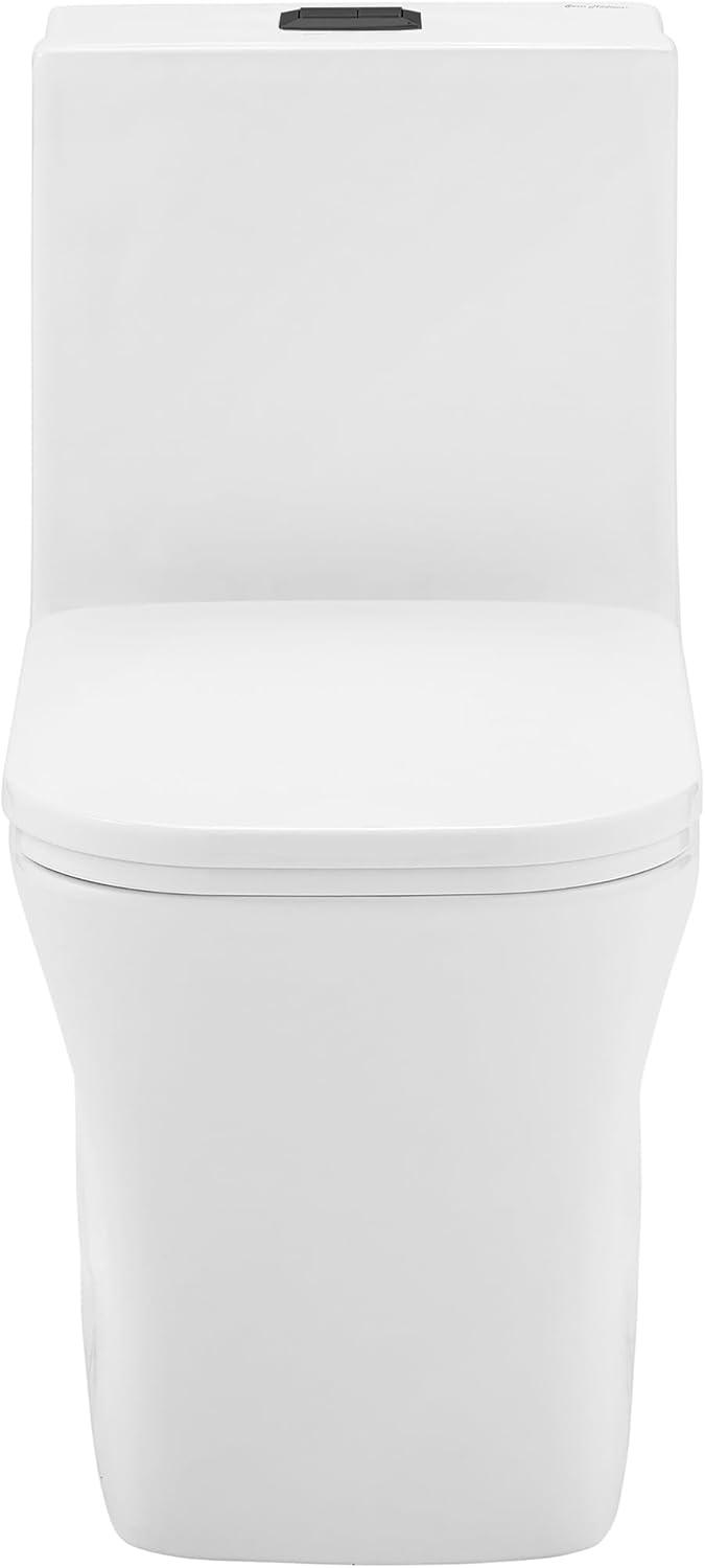 Concorde One Piece Square Toilet Dual Flush, Black Hardware 1.1/1.6 gpf